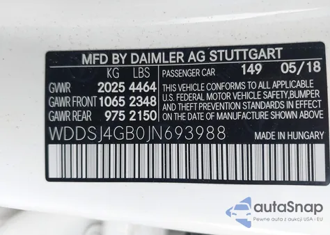 2018 Mercedes-Benz Cla 250 4Matic z USA, uszkodzony, nr VIN WDDSJ4GB0JN693988